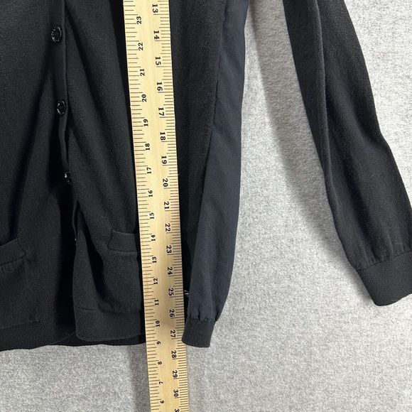 Lacoste Womens Cardigan Size 36 Black Button Up Long Sleeve Sweater - Picture 9 of 12